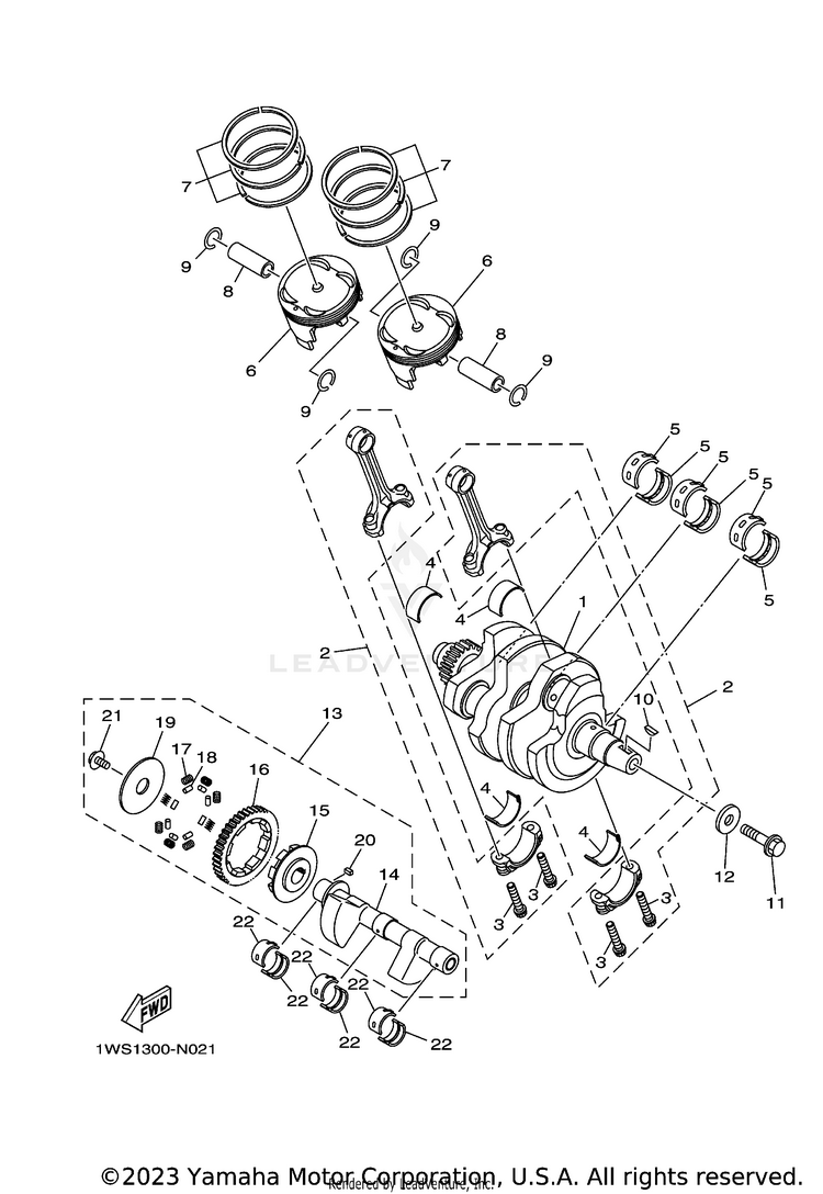 Crankshaft & Piston MT07 - MT07MCB - 2021 Schematic