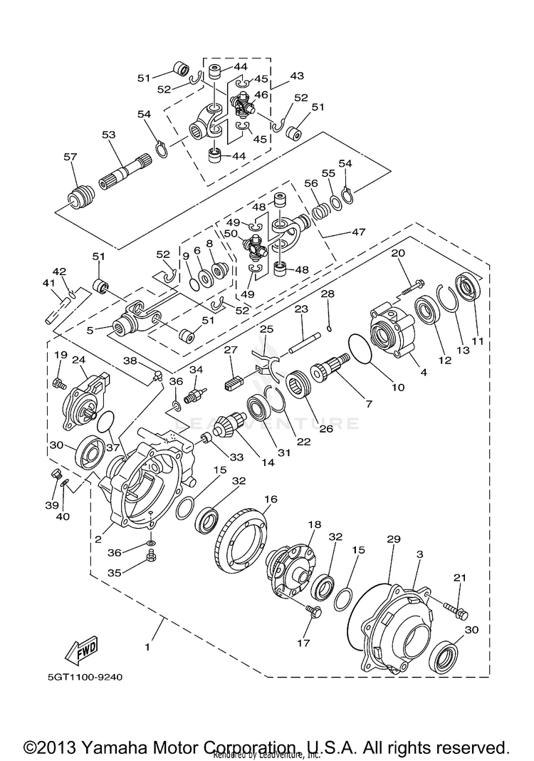 Front Differential GRIZZLY YFM600FHN GRIZZLY REALTREE HUNTER - YFM600FHN - 2001 Schematic