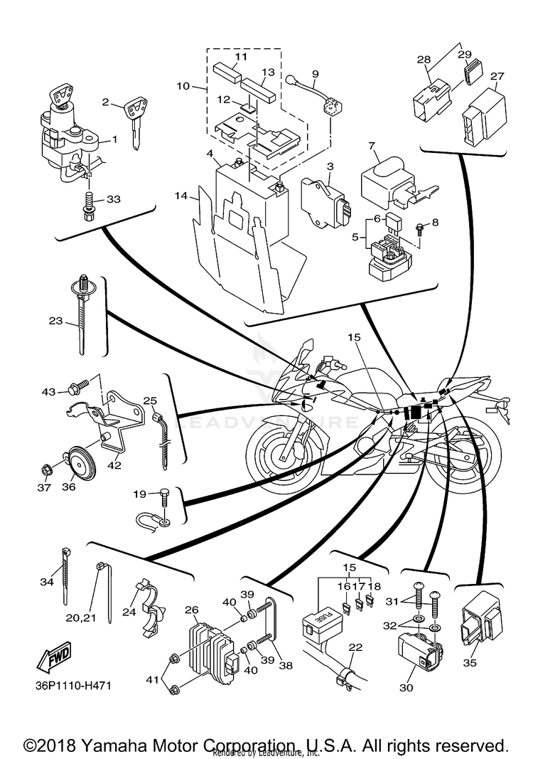 Electrical 2 FZ6R - FZ6RACO - 2011 Schematic