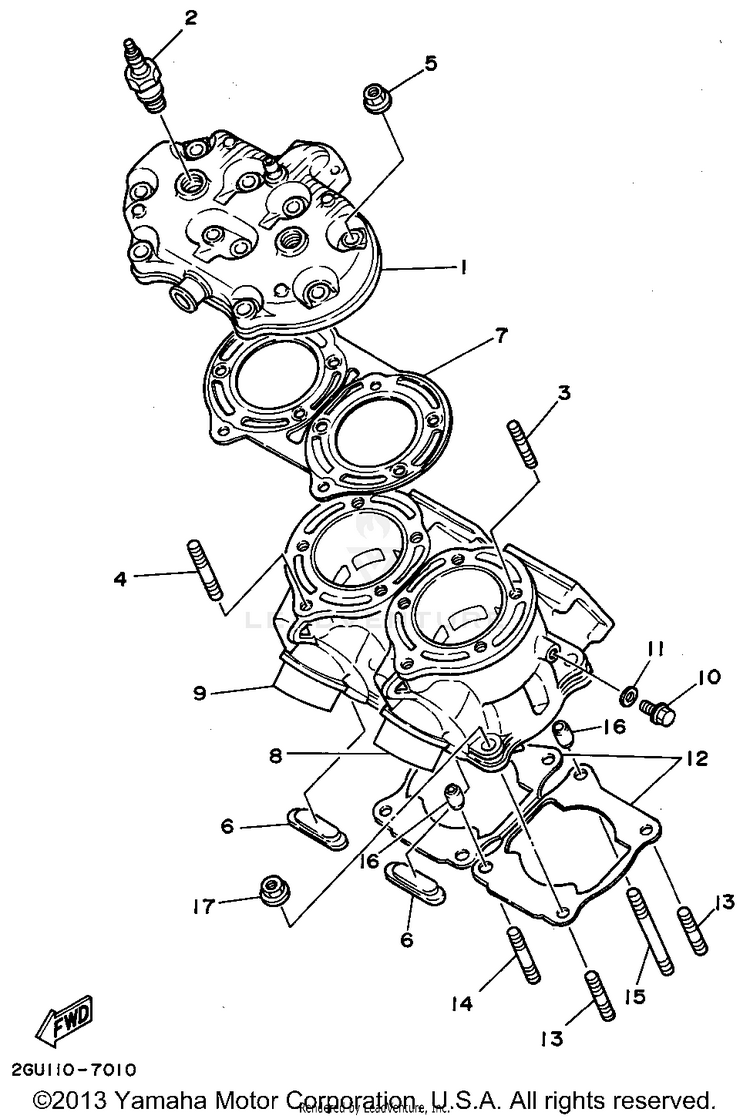 Cylinder BANSHEE - YFZ350G - 1995 Schematic