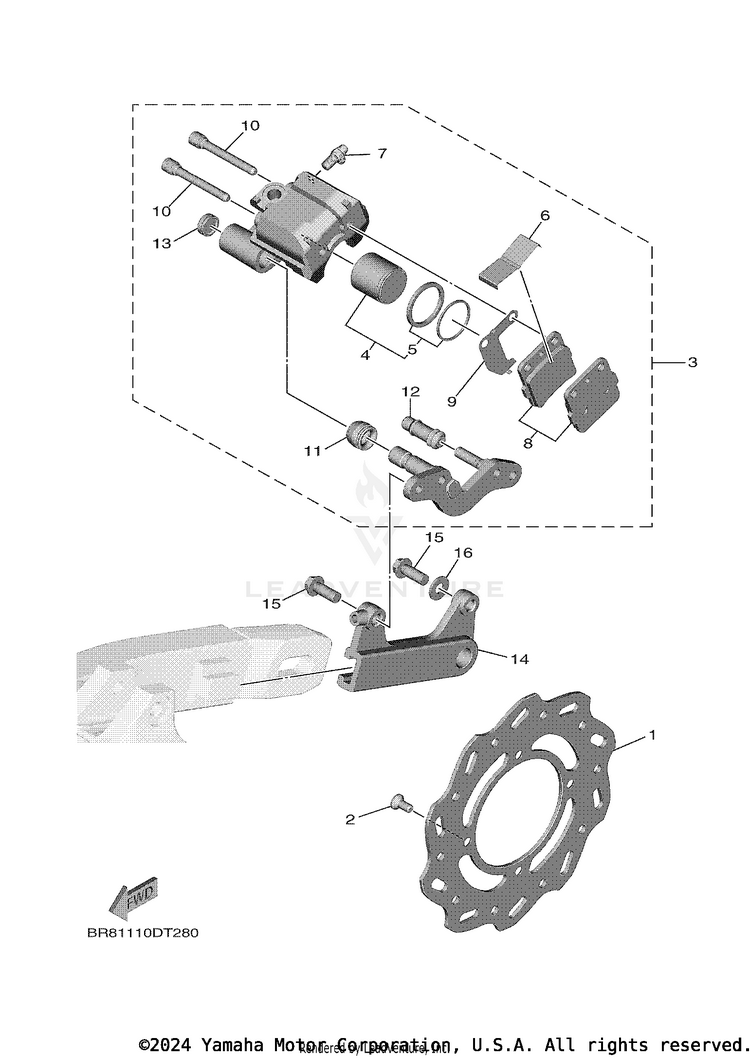 Rear Brake Caliper Schematic