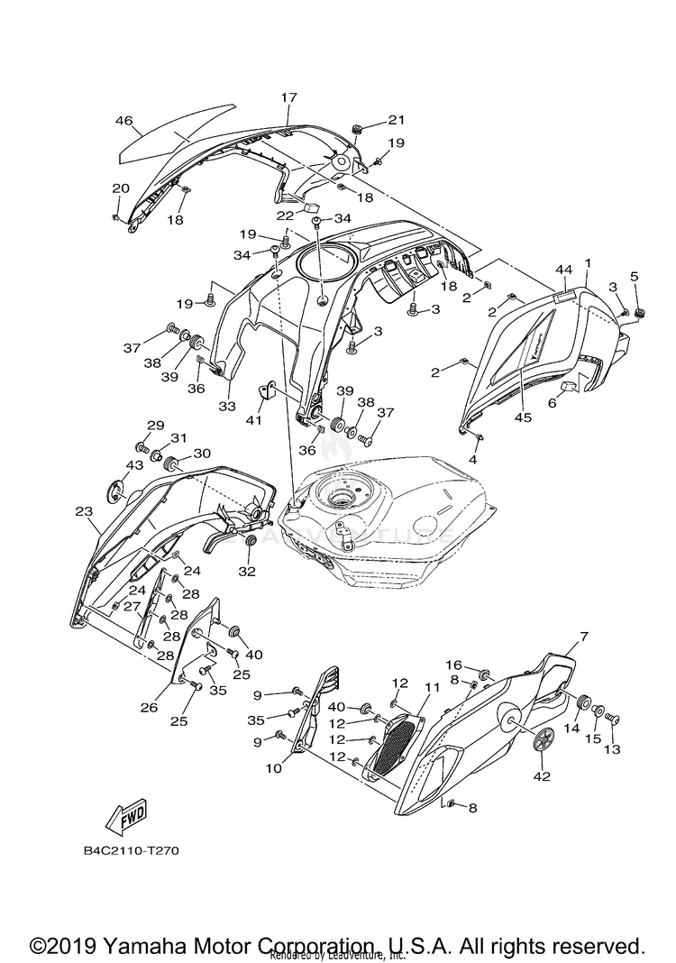 Fuel Tank 2 MT07 - MT07JCGY - 2018 Schematic