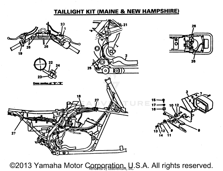 Taillight Kit (Maine & New Hampshire) BANSHEE - YFZ350F_MN - 1994 Schematic