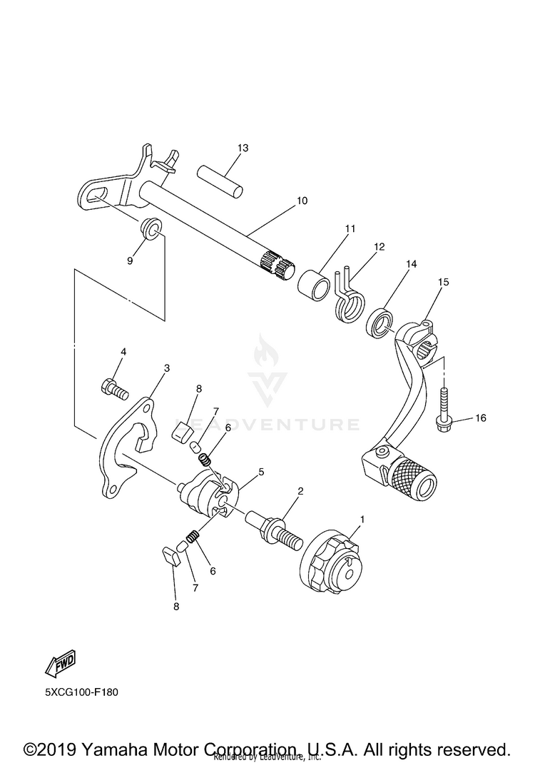 Shift Shaft YZ250F - YZ250FYL - 2009 Schematic