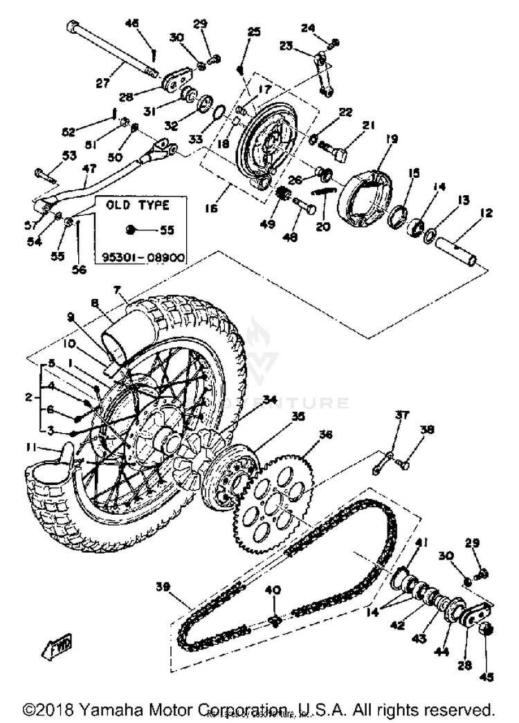 Rear Wheel 250b - C - 400b - C Schematic