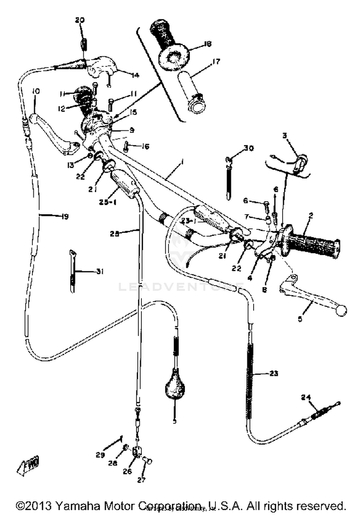 Handle - Wire Yz125a - B Schematic
