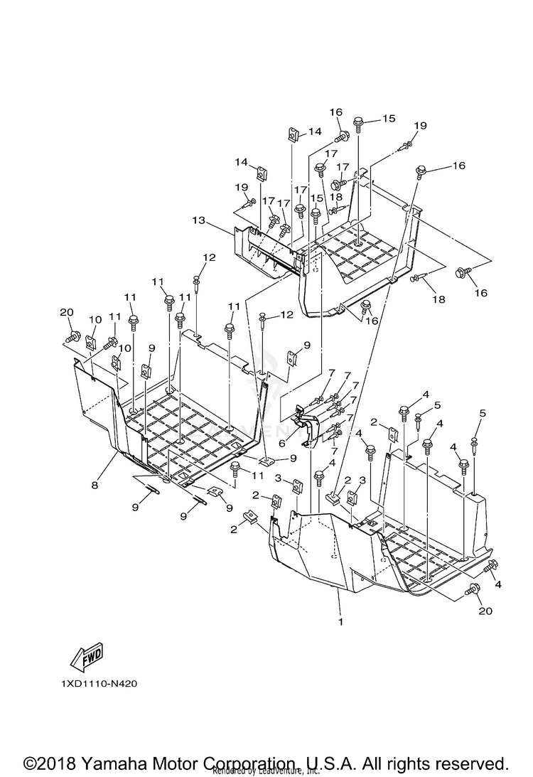 Stand Footrest VIKING - YXM700DFG - 2015 Schematic