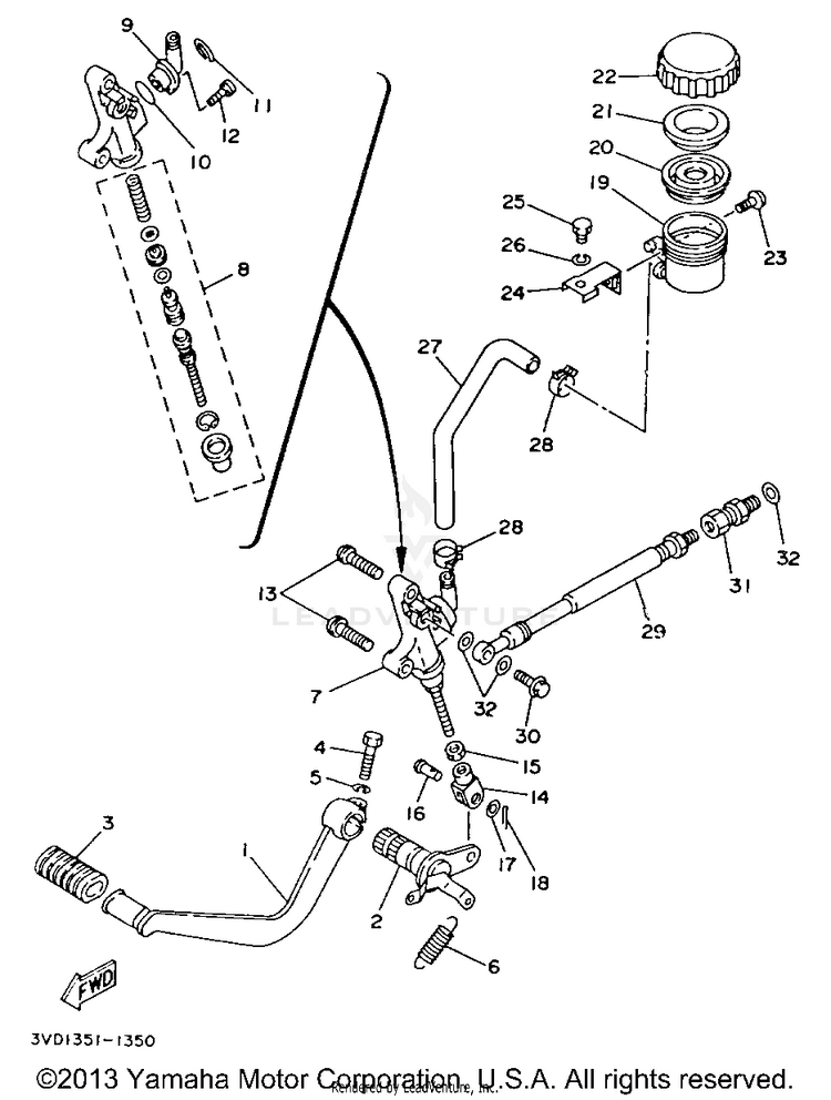 Rear Master Cylinder Schematic