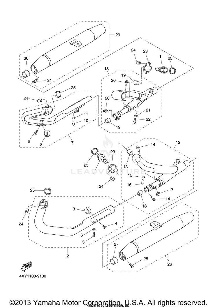Exhaust VENTURE MM LIMITED EDITION (CA Ed.) - XVZ13TFSMC - 2000 Schematic