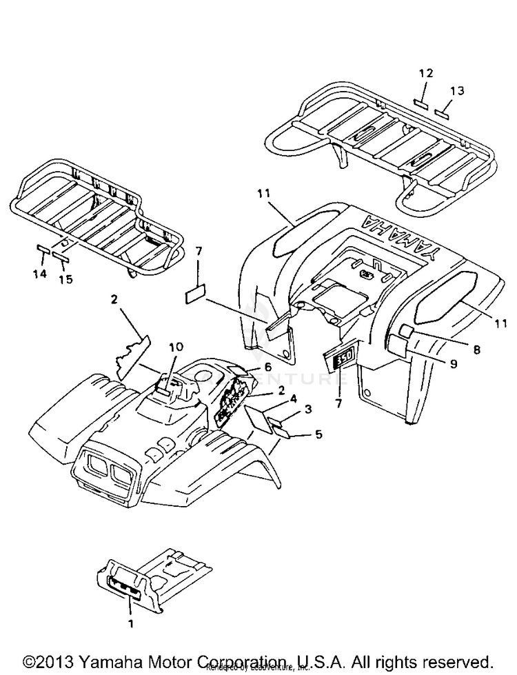 Emblem - Label BIG BEAR 4WD - YFM350FWB - 1991 Schematic