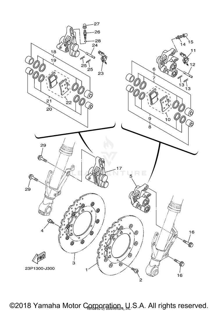 Front Brake Caliper SUPER TENERE - XTZ12HCL - 2017 Schematic