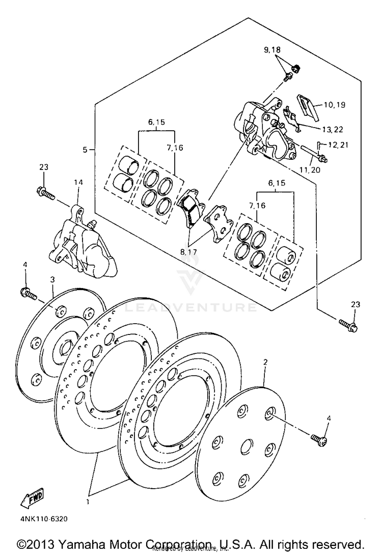 Front Brake Caliper Schematic