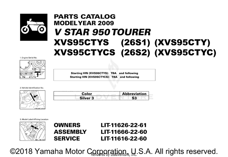 1 Title Page V STAR 950 TOURER - XVS95CTYCS - 2009 Schematic