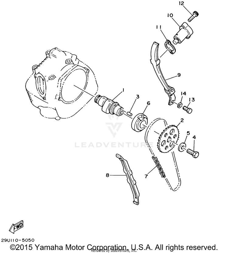 Camshaft Chain BEAR TRACKER 2WD_REALTREE - YFM250XHP - 2002 Schematic