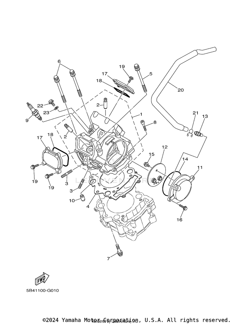 Cylinder Head RHINO 700 FI SPORT E - YXR7FSP2Y - 2009 Schematic