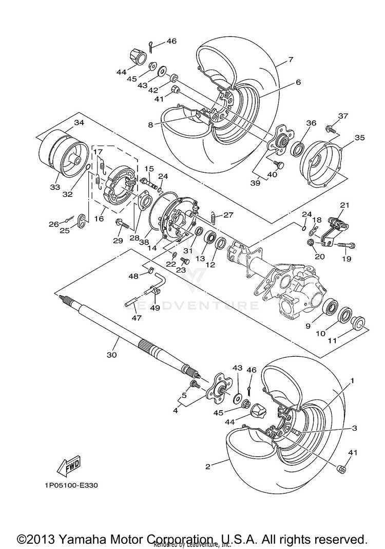 Rear Wheel BIG BEAR 250 - YFM25BYB - 2009 Schematic