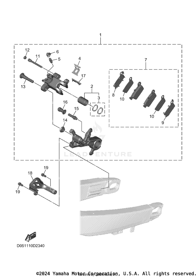 Rear Brake Caliper Schematic