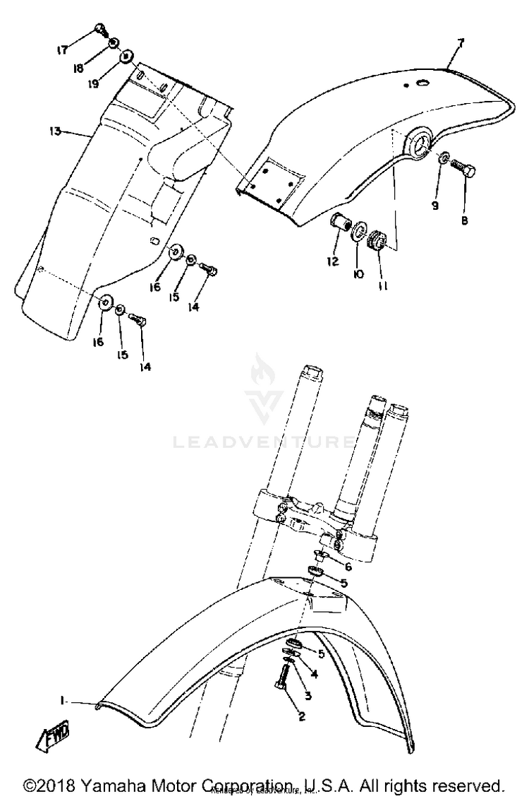 Front Fender - Rear Fender Schematic