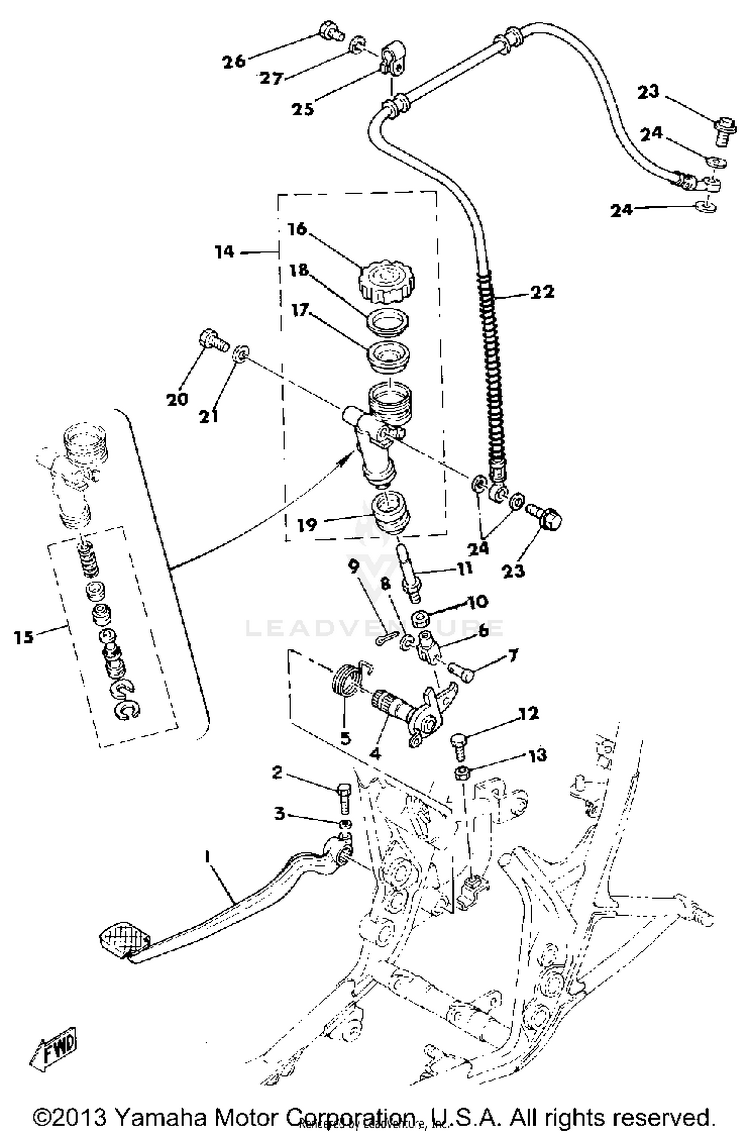 Brake Pedal - Rear Master Cylinder Schematic