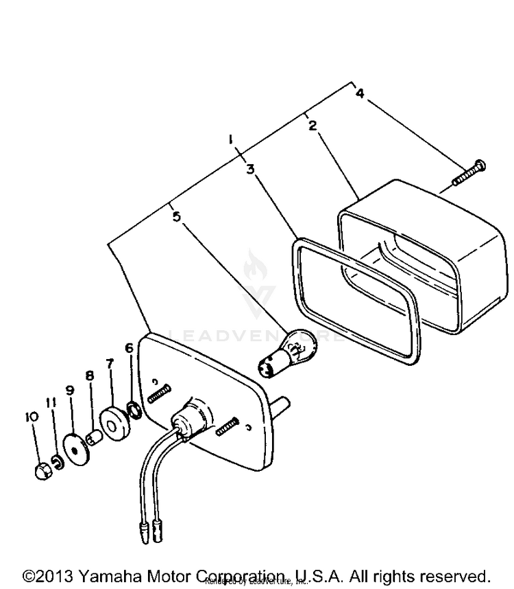 Taillight BIG BEAR 4WD - YFM350FWB - 1991 Schematic