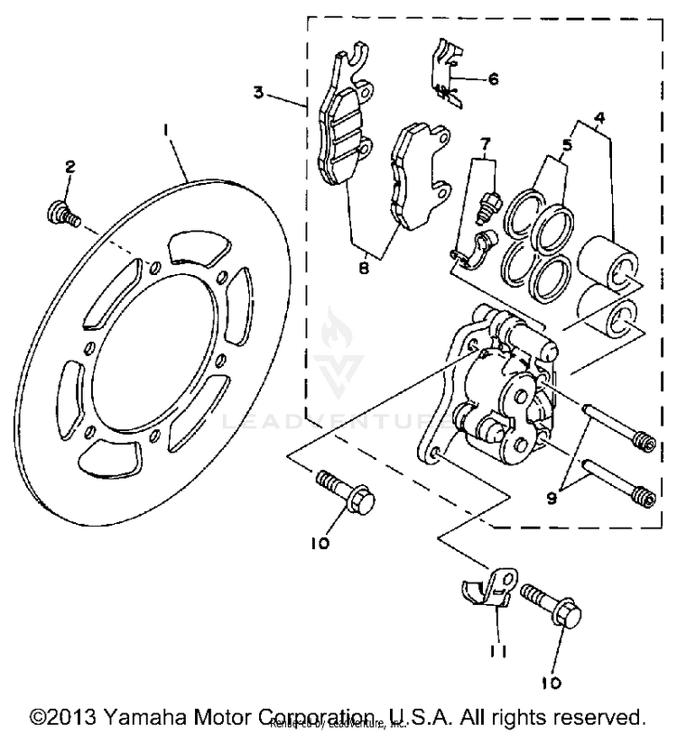 Front Brake Caliper Schematic