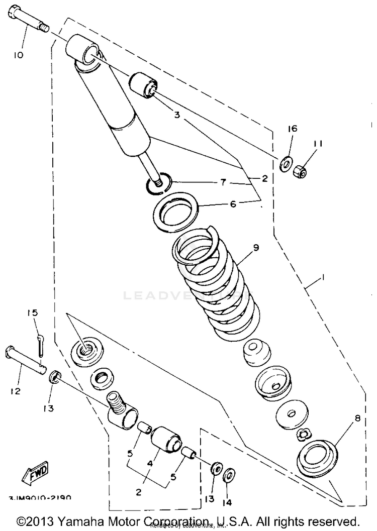Rear Shocks BLASTER - YFS200E_MN - 1993 Schematic