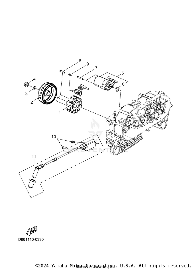 Starter Generator GRIZZLY 110 - YFM01GYXTG - 2026 Schematic