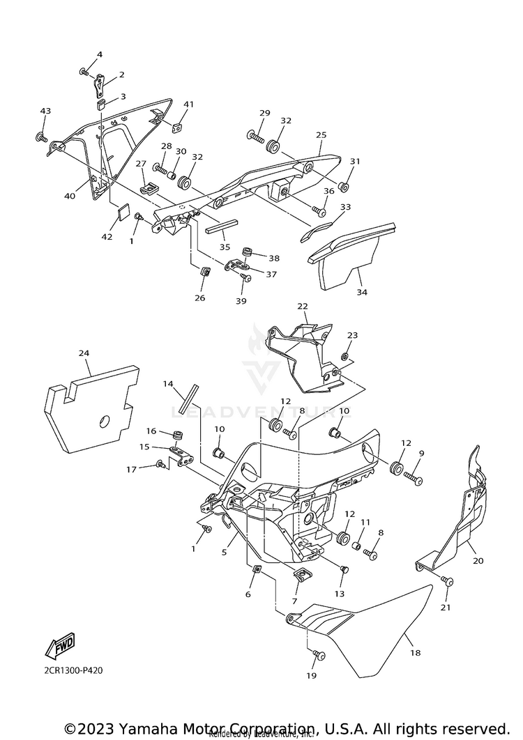 Cowling 3 YZFR1 - YZFR1FCB - 2015 Schematic