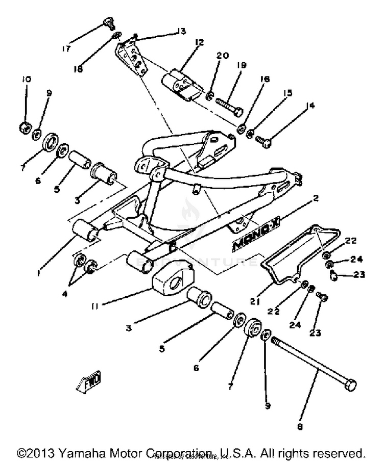 Rear Arm - Yz60h - J - K Schematic