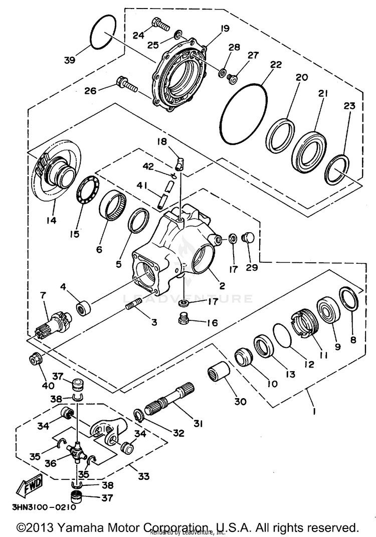 Drive Shaft KODIAK 4WD - YFM400FWF - 1994 Schematic