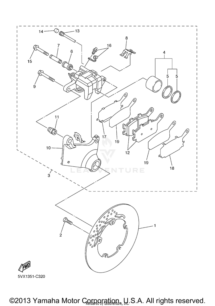 Rear Brake Caliper Schematic