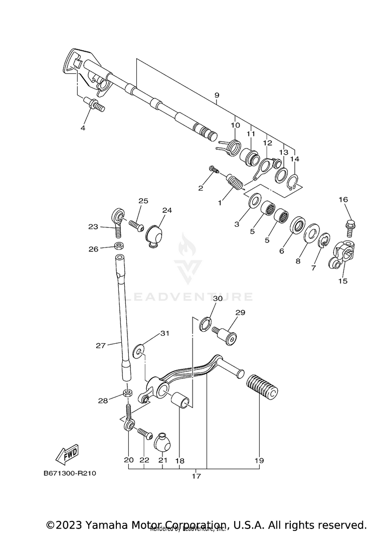 Shift Shaft FZ10 - FZ10HCB - 2017 Schematic