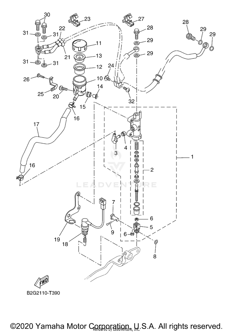 Rear Master Cylinder Schematic