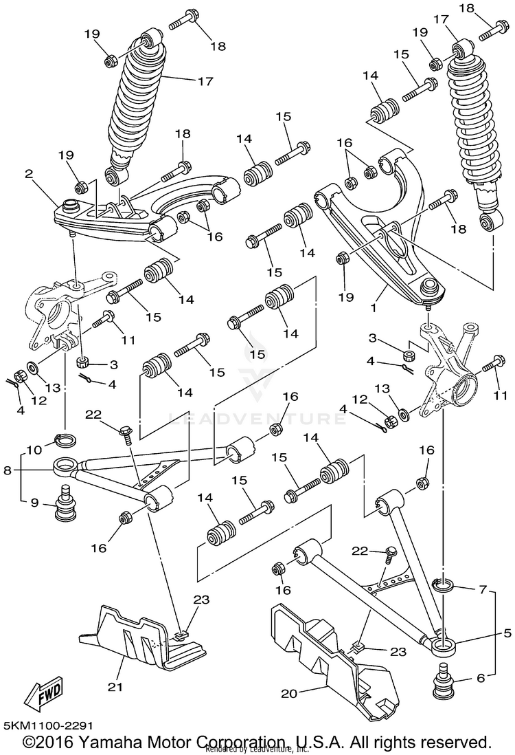 Front Suspension Wheel GRIZZLY 660 - YFM660FP - 2002 Schematic