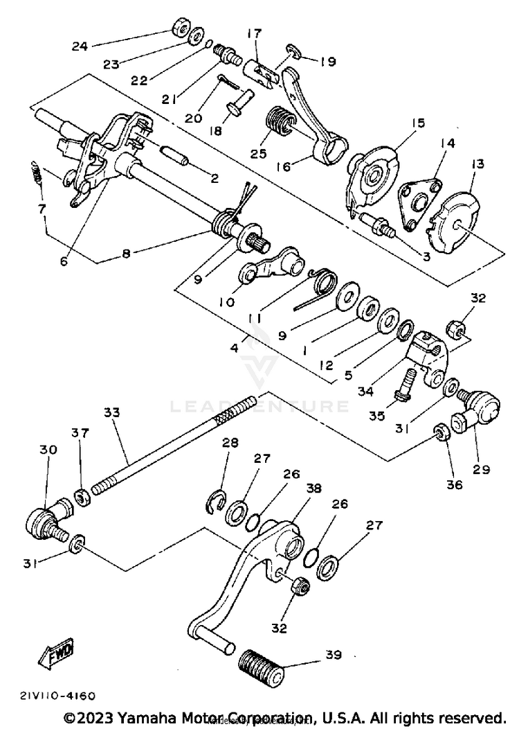 Shift Shaft - Pedal Ytm200l Schematic