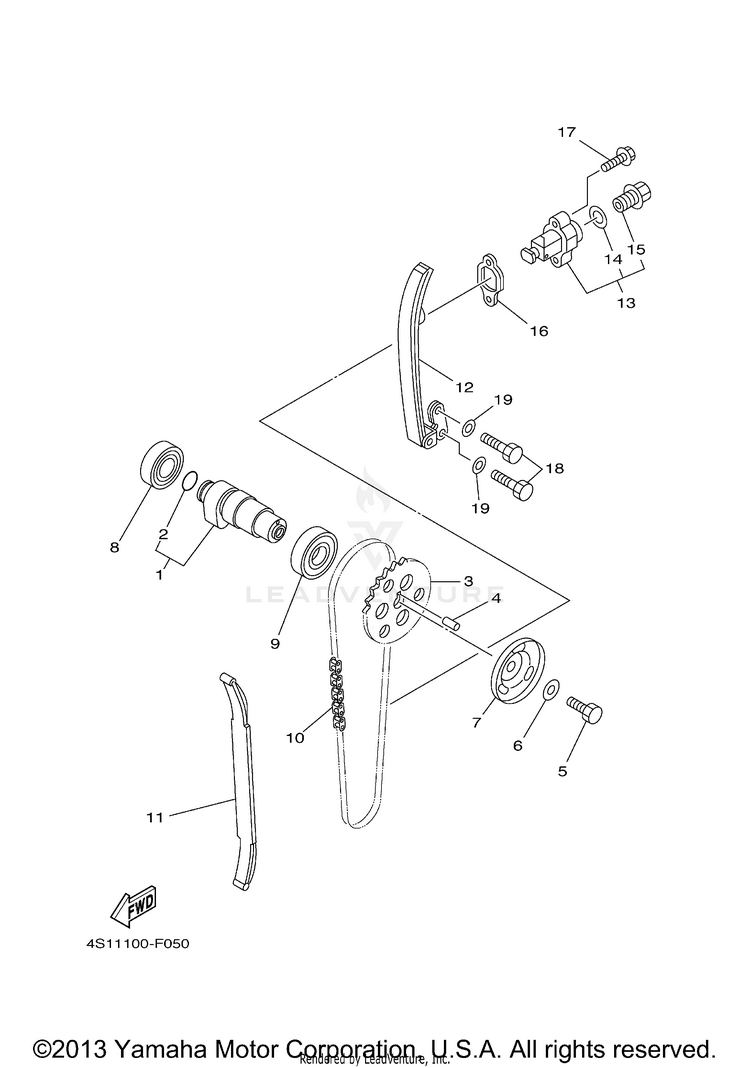 Camshaft Chain BIG BEAR 400 4WD - YFM40FBYB - 2009 Schematic