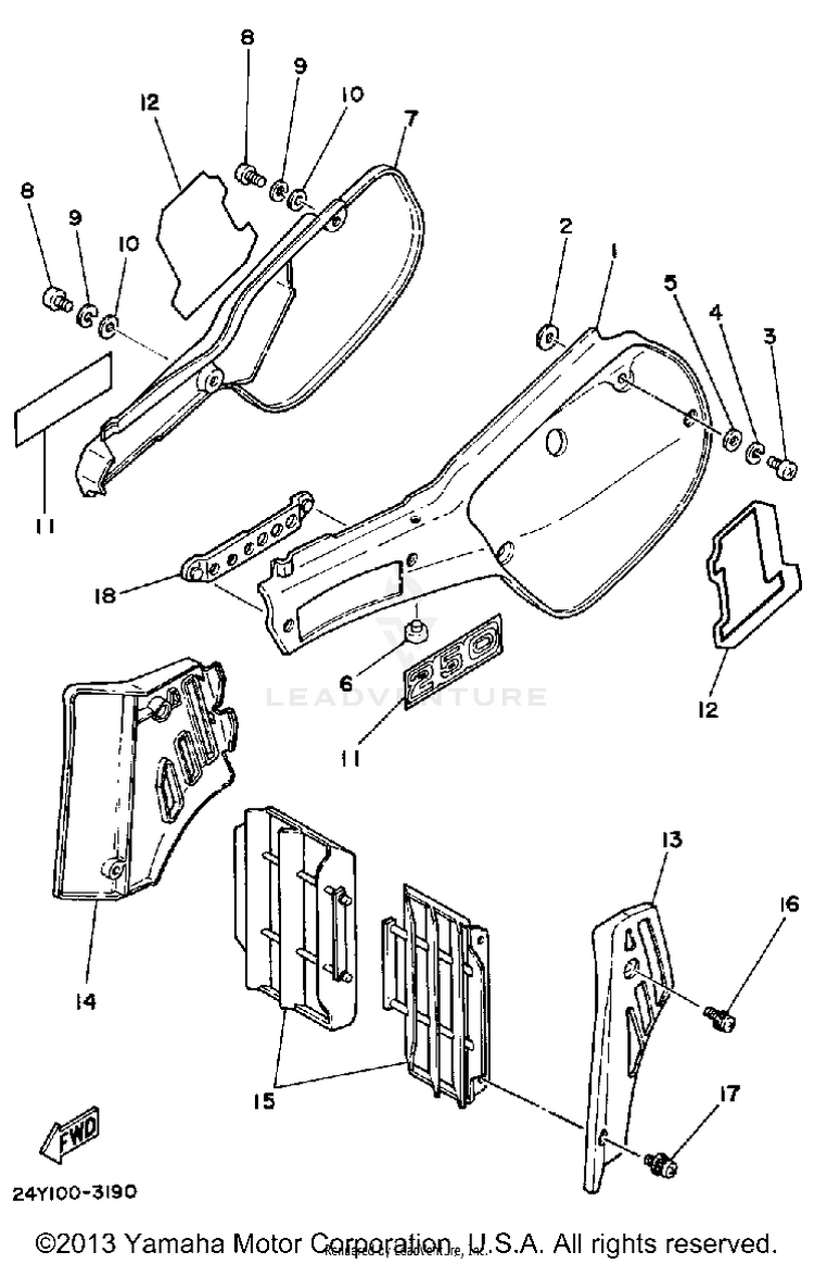 Side Cover Yz250k Schematic
