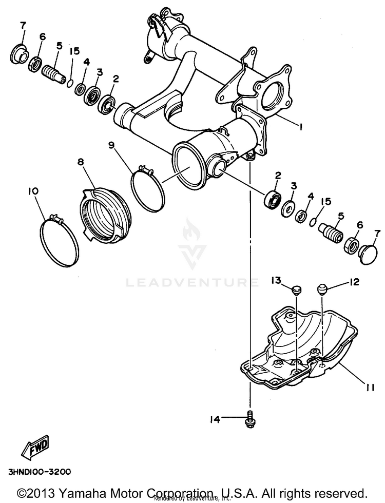Rear Arm BIG BEAR 4WD - YFM350FWG_ - 1995 Schematic