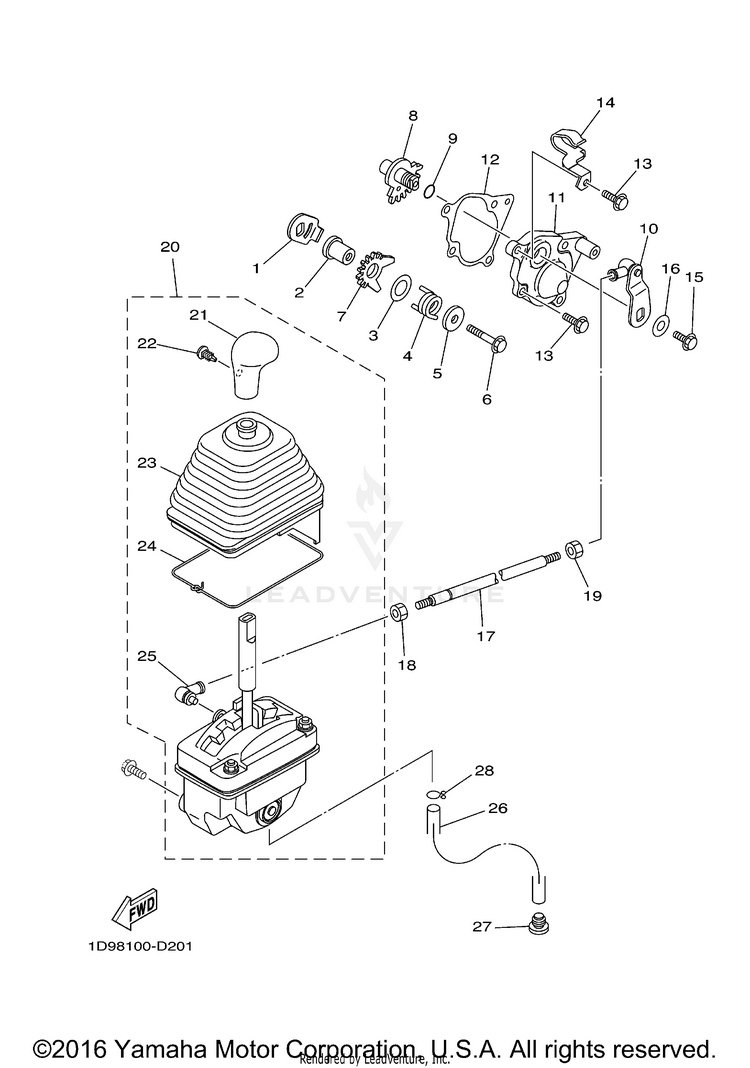 Shift Shaft GRIZZLY 450 4WD - YFM45FGBGR - 2012 Schematic