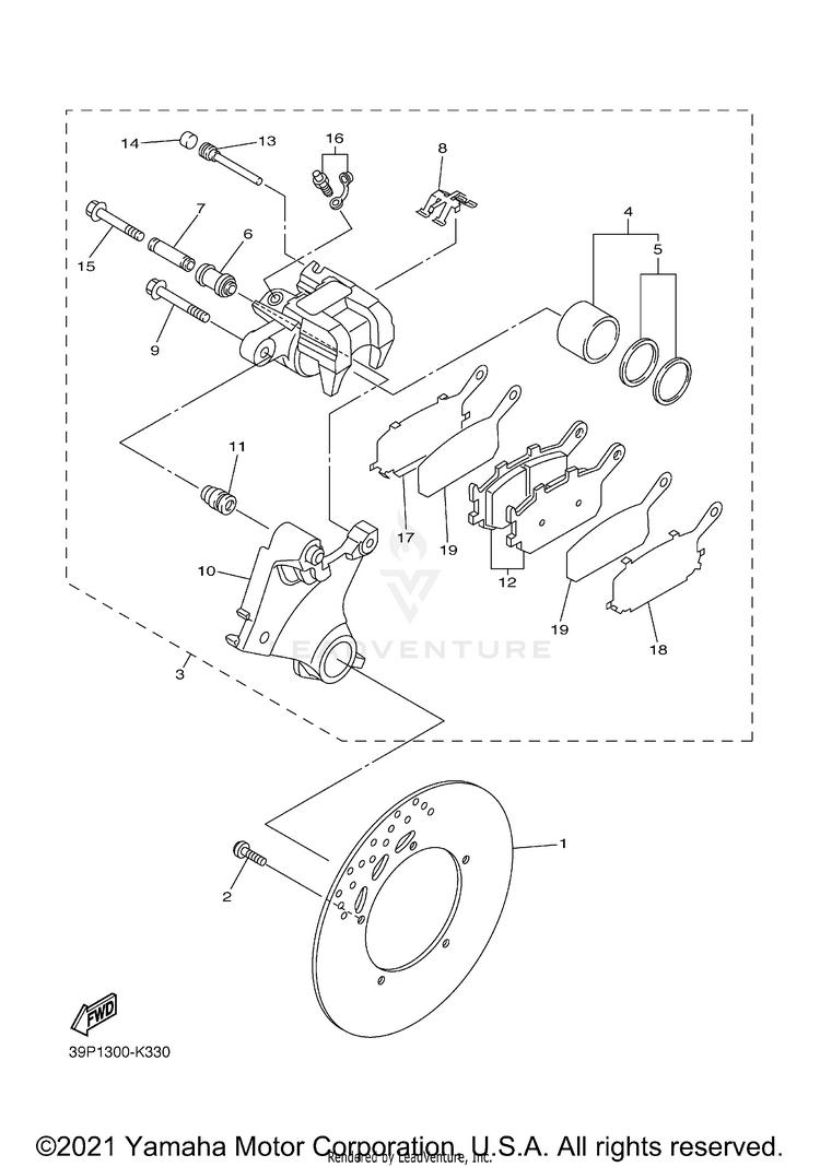 Rear Brake Caliper Schematic