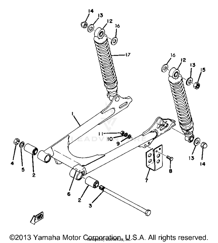 Rear Arm Rear Cushion Yz80d Schematic