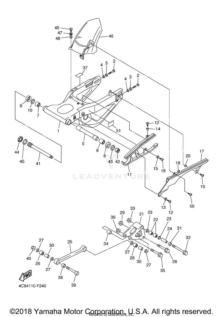 Rear Arm R1 - YZFR1XCB - 2008 Schematic
