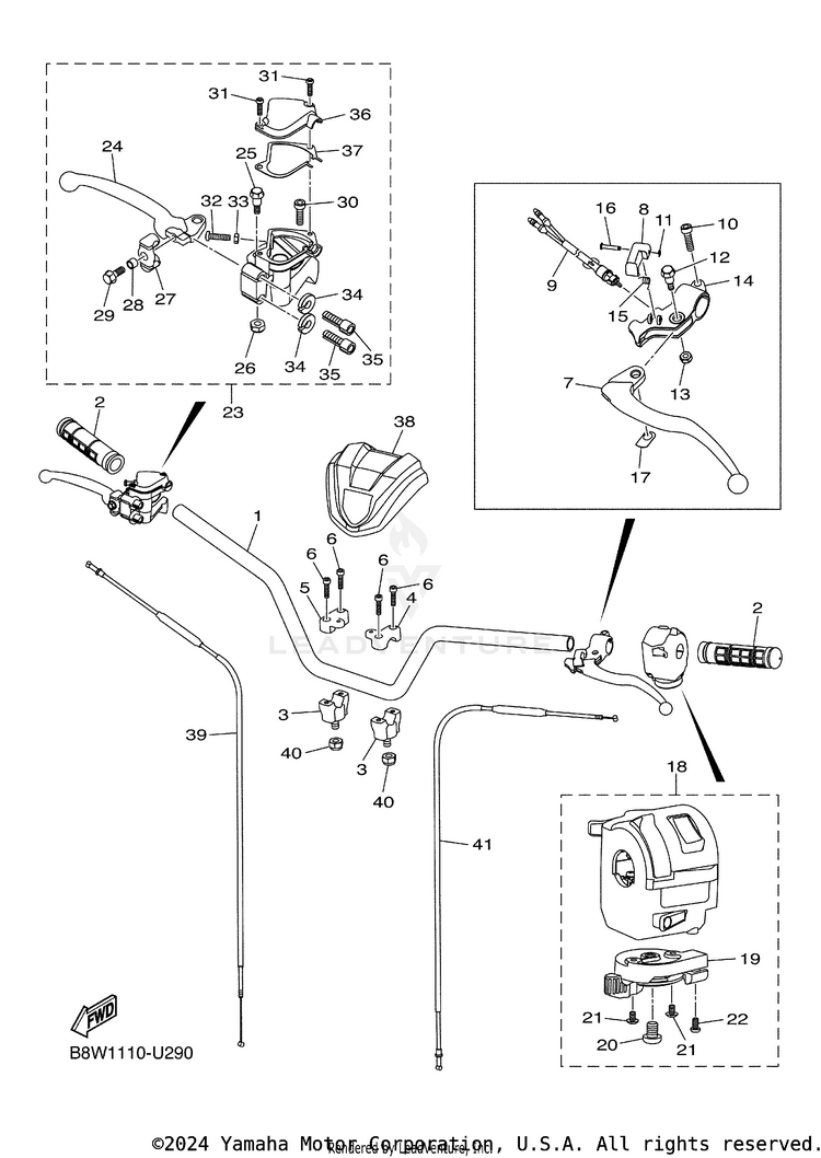 Steering Handle & Cable Schematic
