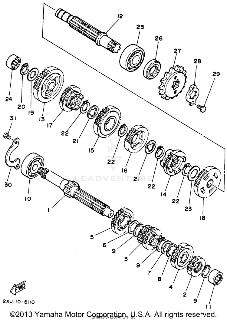 Transmission BLASTER - YFS200F - 1994 Schematic
