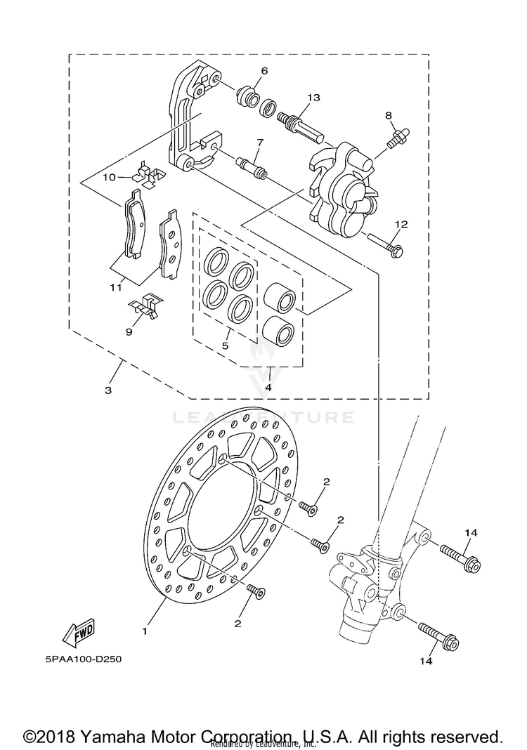 Front Brake Caliper Schematic