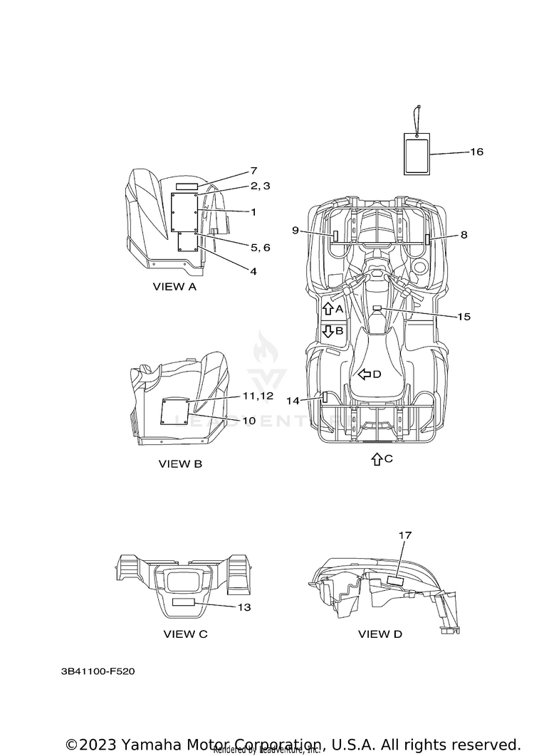 Emblem Label 1 GRIZZLY 700 SPECIAL EDITION - YFM7FGPSPX - 2008 Schematic