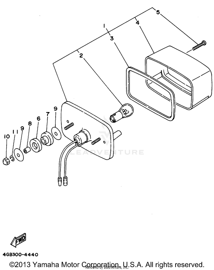 Taillight BIG BEAR 4WD - YFM350FWG_ - 1995 Schematic