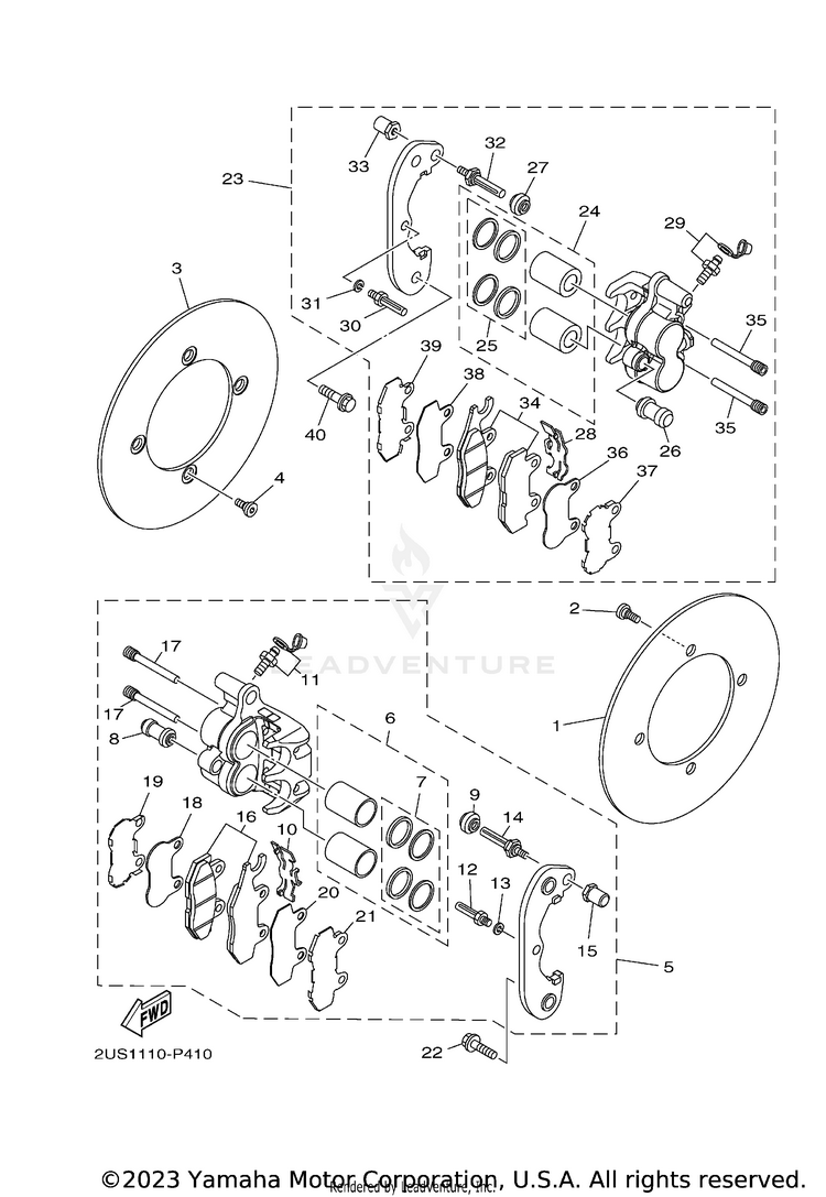 Rear Brake Caliper Schematic