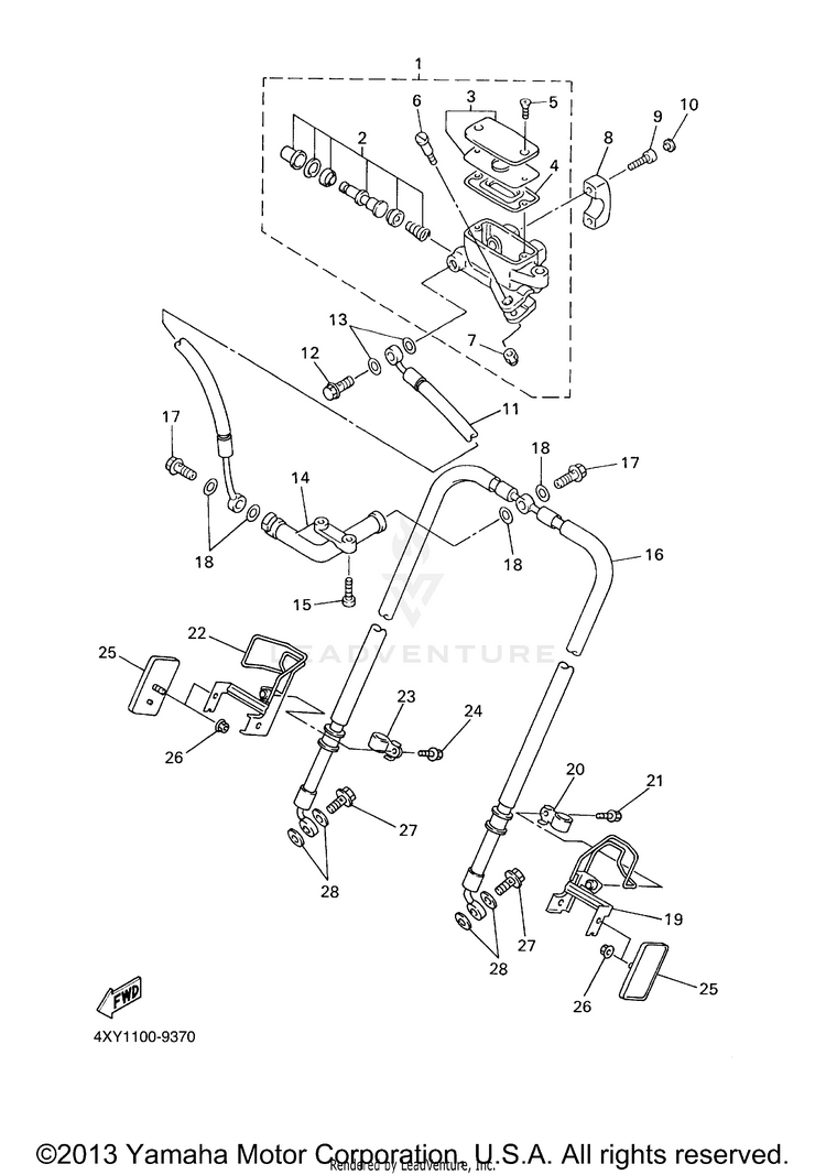 Front Master Cylinder VENTURE MM LIMITED EDITION (CA Ed.) - XVZ13TFSMC - 2000 Schematic
