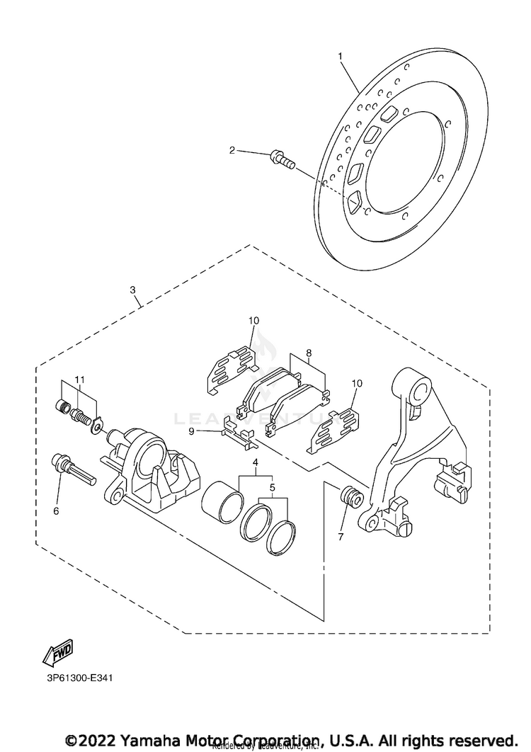 Rear Brake Caliper Schematic